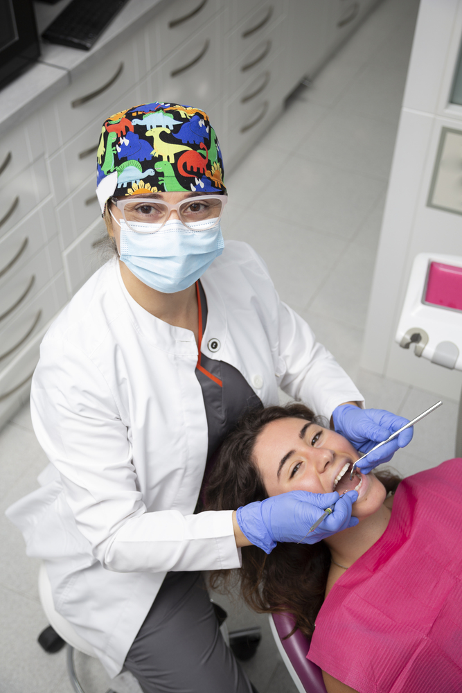 Cosmetic dentist working