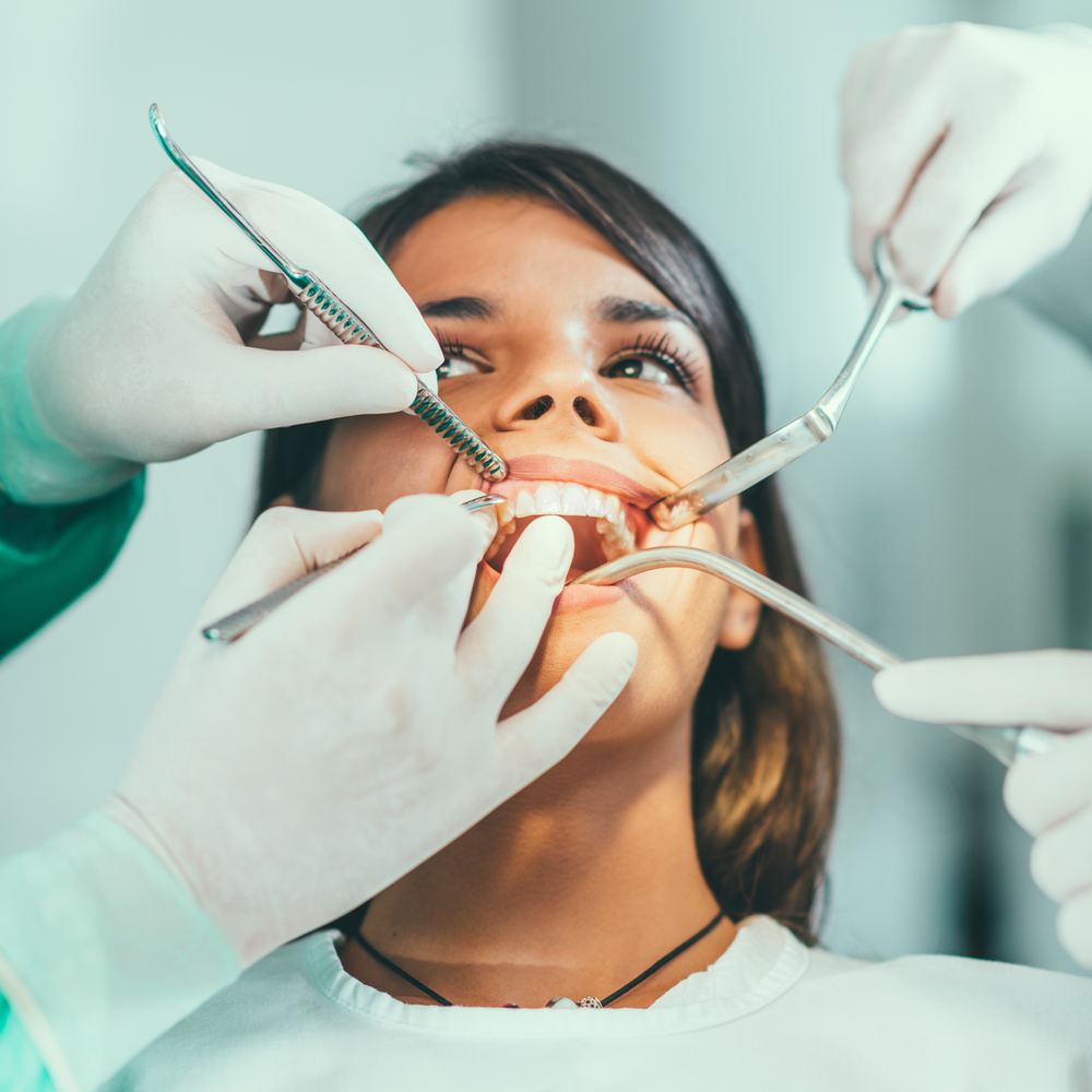 Patient during check for periodontal surgery in North York